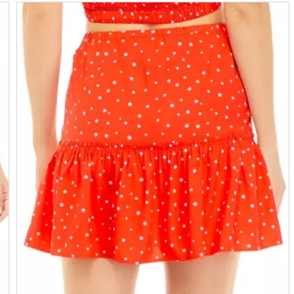 Cabana by Crown & Ivy Juniors' Tiered Red Star Skirt size XL 4th of July - Picture 7 of 8